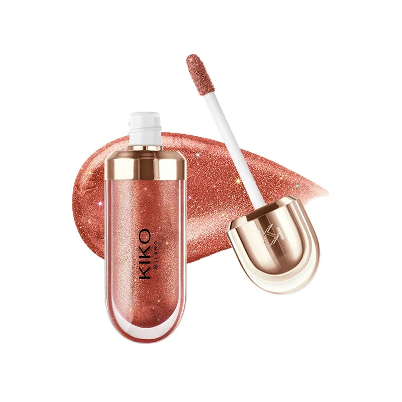 Kiko 3D Hydra LipGloss Non-fading Waterproof Blusher Moisturizing Shimmer Makeup Lip Gloss Lipstick Brun Rose Pearly Mauve Liner