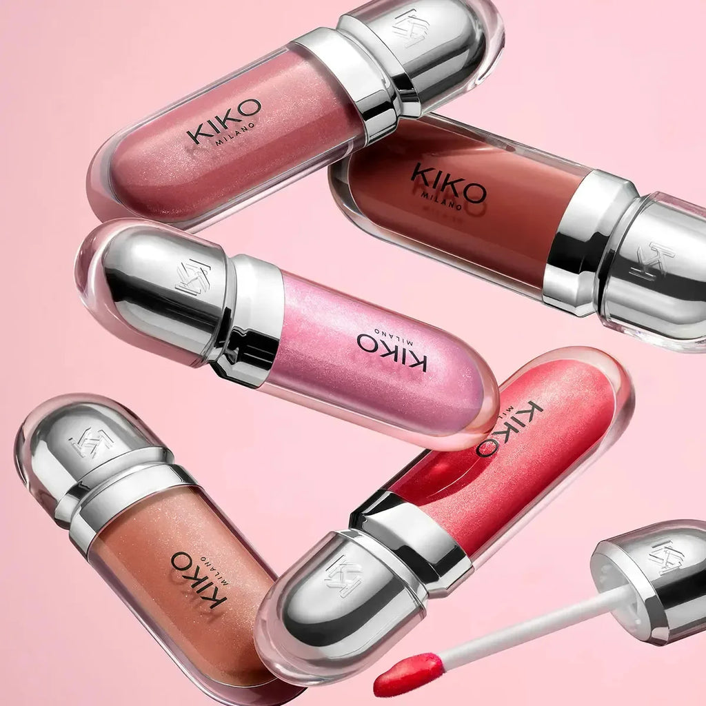 Kiko 3D Hydra LipGloss Non-fading Waterproof Blusher Moisturizing Shimmer Makeup Lip Gloss Lipstick Brun Rose Pearly Mauve Liner