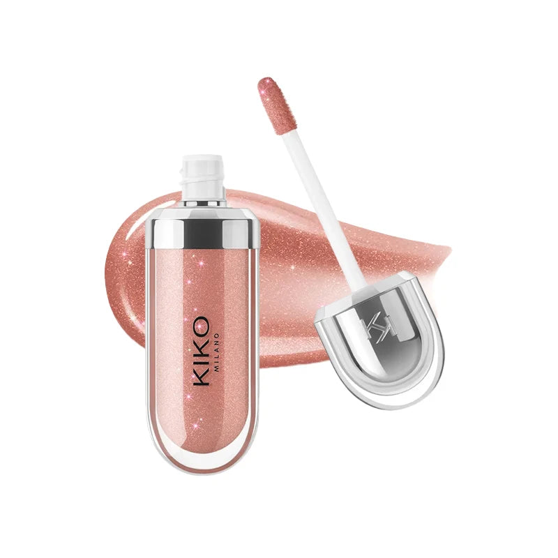Kiko 3D Hydra LipGloss Non-fading Waterproof Blusher Moisturizing Shimmer Makeup Lip Gloss Lipstick Brun Rose Pearly Mauve Liner