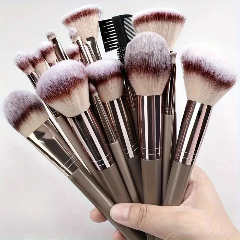 10–15 Pcs Professional Makeup Brush Set | Foundation, Eyeshadow, Eyebrow & Eyelash Brushes | Holiday Gift Set