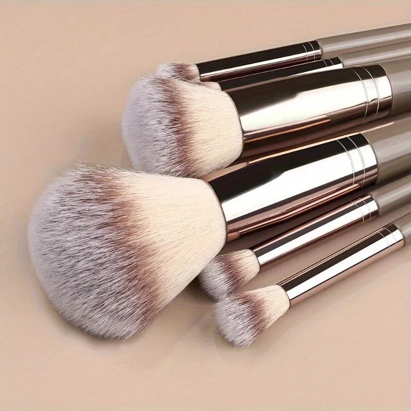 10–15 Pcs Professional Makeup Brush Set | Foundation, Eyeshadow, Eyebrow & Eyelash Brushes | Holiday Gift Set