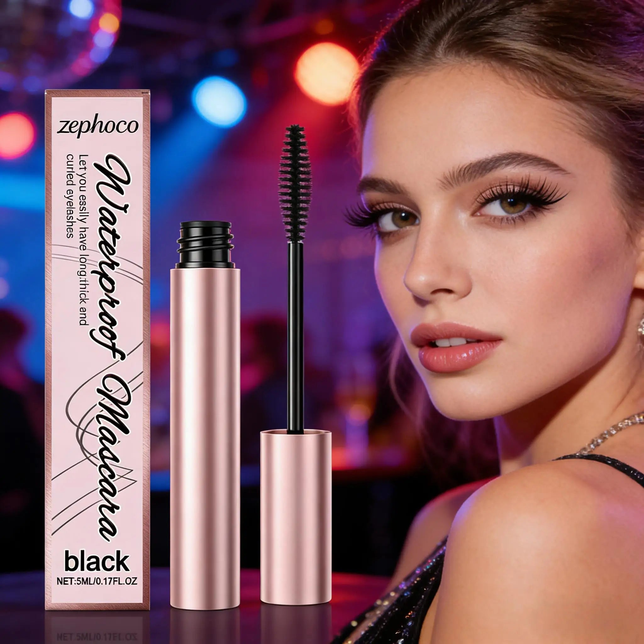 4D Black Mascara Waterproof Curling Volumizing Eyelash Extension Long-Lasting Natural Thick Lengthening Lashes Silk Fiber Makeup
