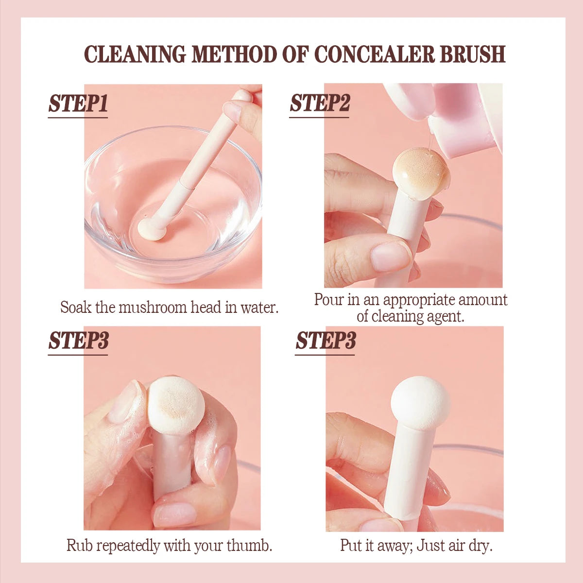 The mushroom head concealer brush has soft bristles and does not puzzle the face, and it is a mini single makeup brush