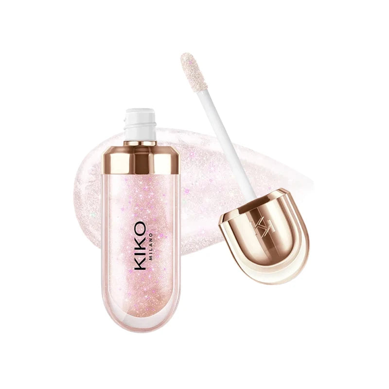 Kiko 3D Hydra LipGloss Non-fading Waterproof Blusher Moisturizing Shimmer Makeup Lip Gloss Lipstick Brun Rose Pearly Mauve Liner
