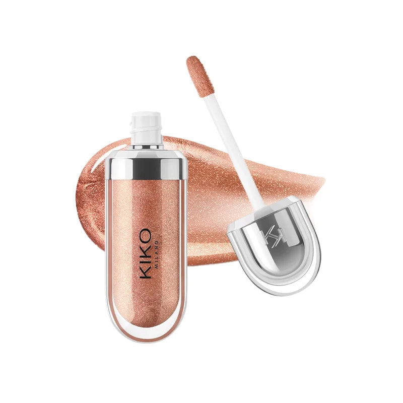 Kiko 3D Hydra LipGloss Non-fading Waterproof Blusher Moisturizing Shimmer Makeup Lip Gloss Lipstick Brun Rose Pearly Mauve Liner