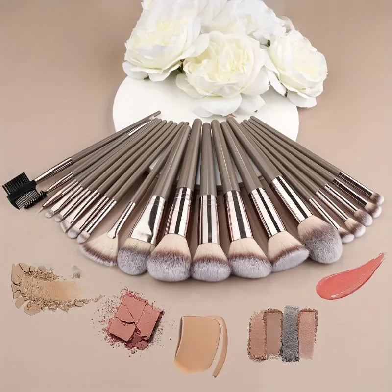 10–15 Pcs Professional Makeup Brush Set | Foundation, Eyeshadow, Eyebrow & Eyelash Brushes | Holiday Gift Set