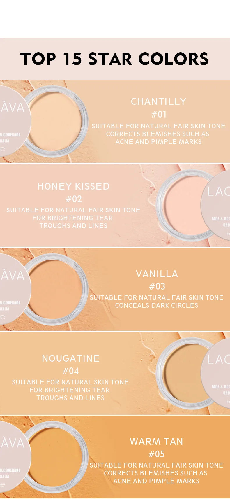 15 Colors Face Contour Concealer Cream Full Cover Blemish Acne Foundation Waterproof Concealer Base Makeup Palette Cosmetic