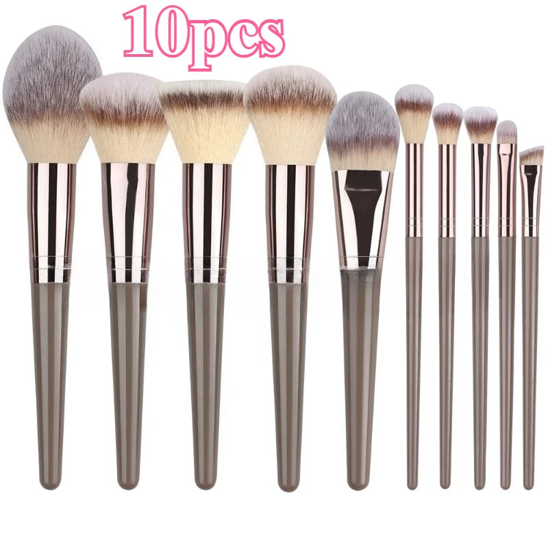 10–15 Pcs Professional Makeup Brush Set | Foundation, Eyeshadow, Eyebrow & Eyelash Brushes | Holiday Gift Set