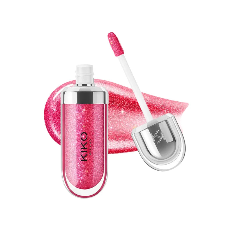 Kiko 3D Hydra LipGloss Non-fading Waterproof Blusher Moisturizing Shimmer Makeup Lip Gloss Lipstick Brun Rose Pearly Mauve Liner