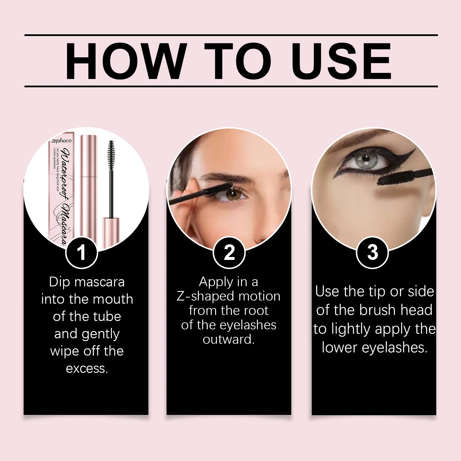 4D Black Mascara Waterproof Curling Volumizing Eyelash Extension Long-Lasting Natural Thick Lengthening Lashes Silk Fiber Makeup