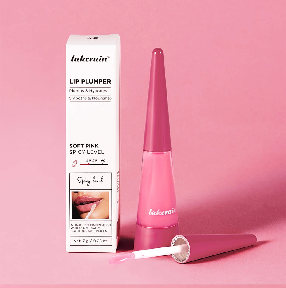 Lakerain Lip Plumper Deep Hydration Long-Lasting Nourishment High-Shine Gloss Shining Voluminous Finish Lip Moisturizing Liquid